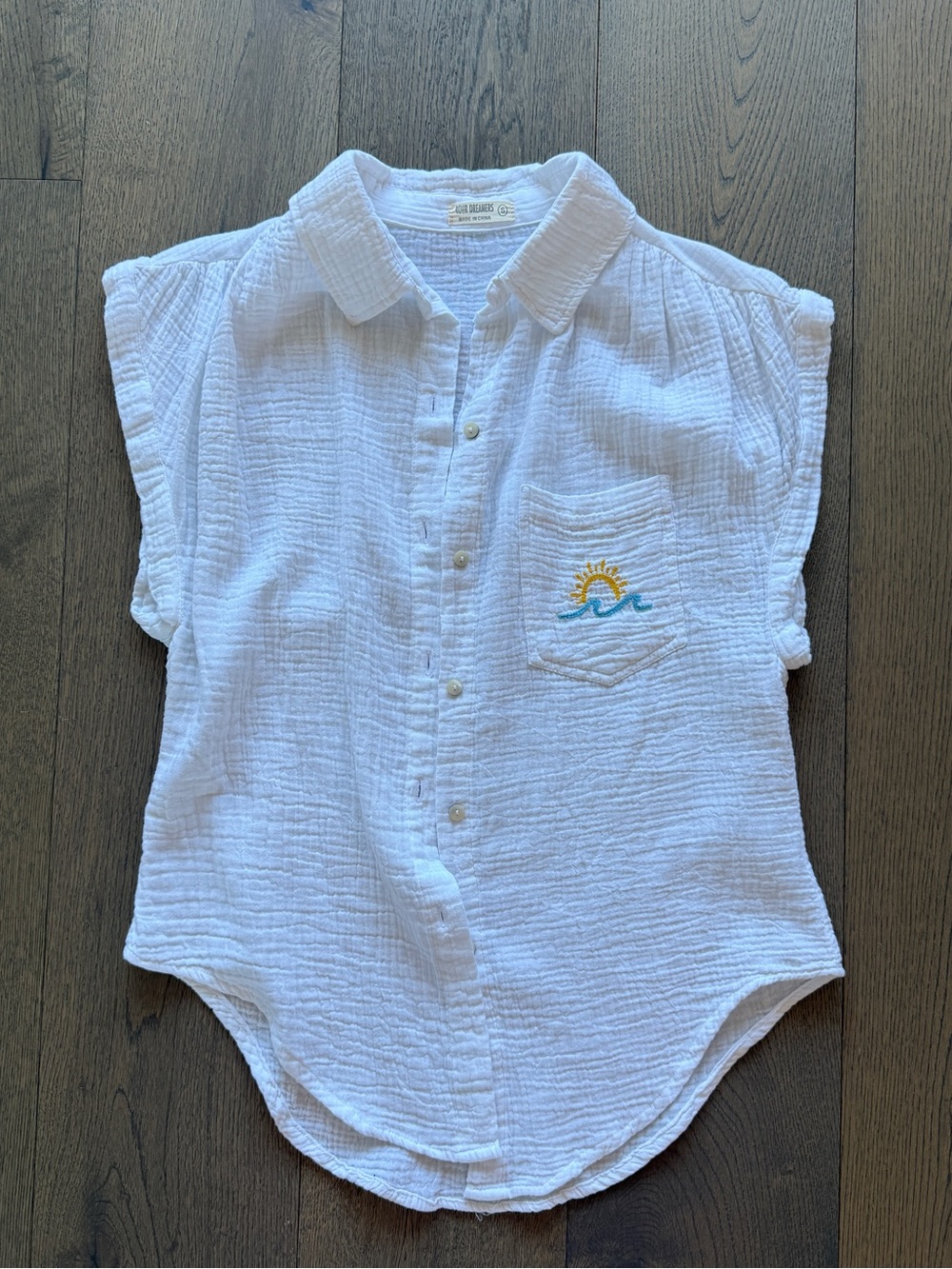 White gauze beach shirt